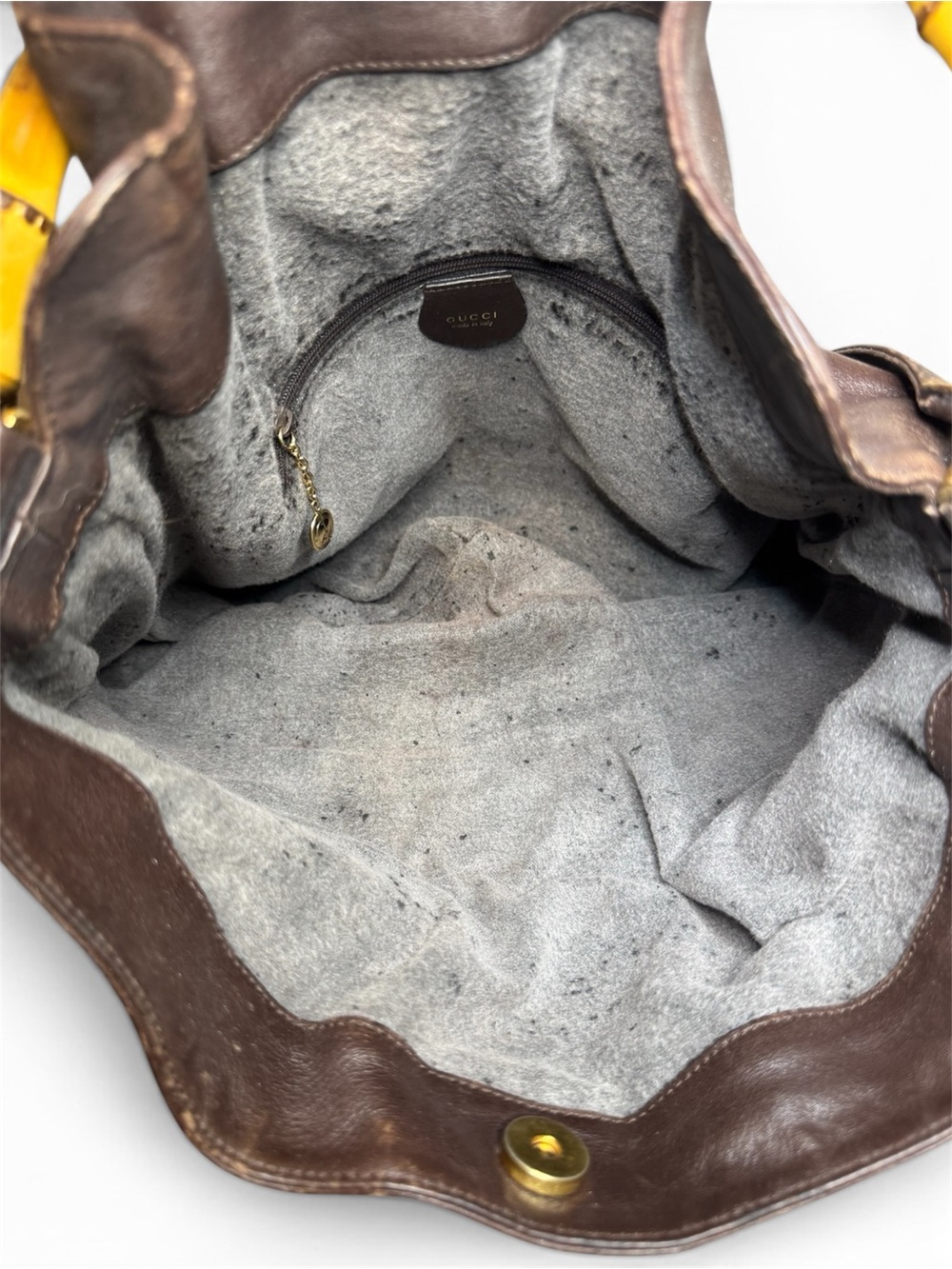 Gucci Bamboo Bar Brown Leather Shoulder Bag - Picture 9 of 10